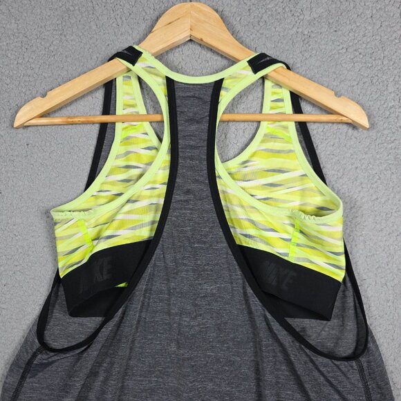 Nike Dri-Fit Racerback Tank Top with Sports Bra Large Loose Athleisure 643314 - Picture 3 of 10